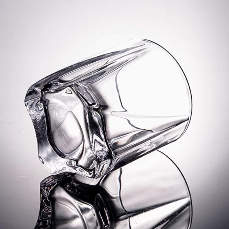 200ml Transparent Household Drinkware 2pcs Set Creative Thick Bottom Whiskey Glass Cocktail Brandy Foreign Wine Glasses Beer Cup