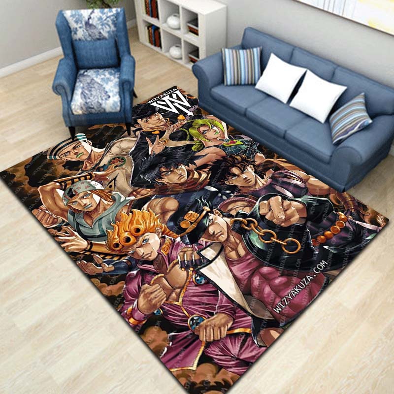 3D Classic Anime J-JoJo's Bizarre Adventure Game Printed Carpet Tea Table Living Room Bedroom Decoration Anti slip Carpet Gift