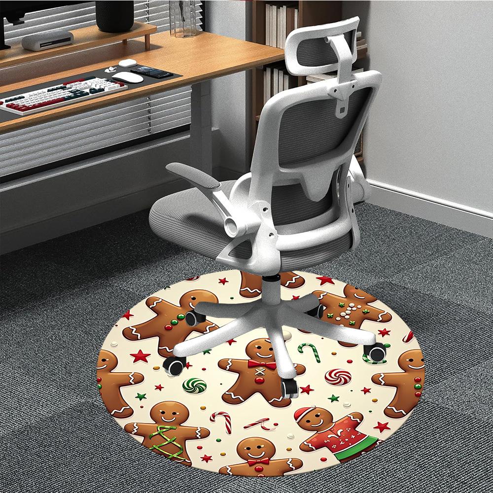 

1pc Gingerbread Man Cookies Chair Carpet for Office, Non-slip, Soft and Durable Office Rug, Perfect for Office yy251227118 80cm by 80cm