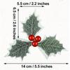 10 pezzi di bacche di agrifoglio natalizie con foglie verdi fai da te ghirlanda fiori finti artificiali bacche rosse decorazione per albero di Natale