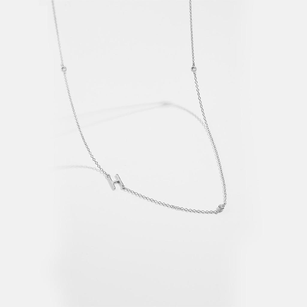 S925 Sterling Silver Initial Necklace for Women - Elegant Polished Clavicle Chain, Fashionable Jewelry, In Stock