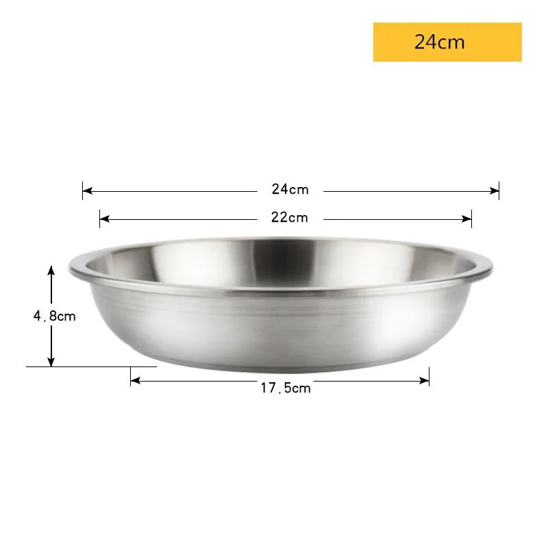 Food grade thick 304 Stainless Steel Seasoning Dish Plate Round Sauce Ketch Rice Container Kitchen Picnic plates dinner plates