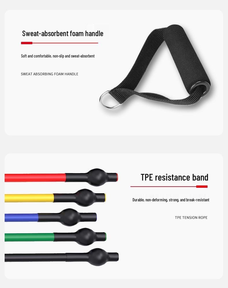 11-Piece Resistance Band Set: Multifunctional Elastic Fitness Ropes (150 Lbs)
