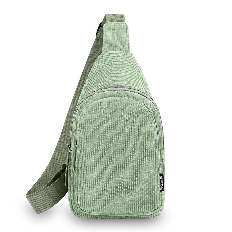 1 Stück Retro-Corduroy-Brusttasche neue lässige und leichte Umhängetasche trendige Mode einfache College-Studenten-Brusttasche