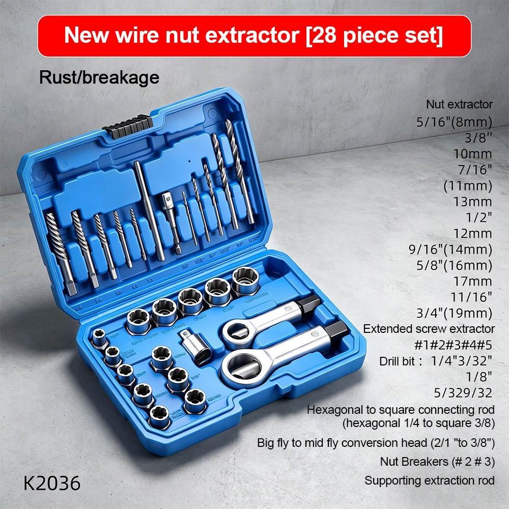 Rust Proof Nut Extractor High Torque Screw Remover Fastener Extractor Broken Thread Taking