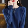 GMXIA Autumn Winter Loose Foreign Air Soft Waxy Chunky Crew Neck Pullover with A Sweater On The Outside