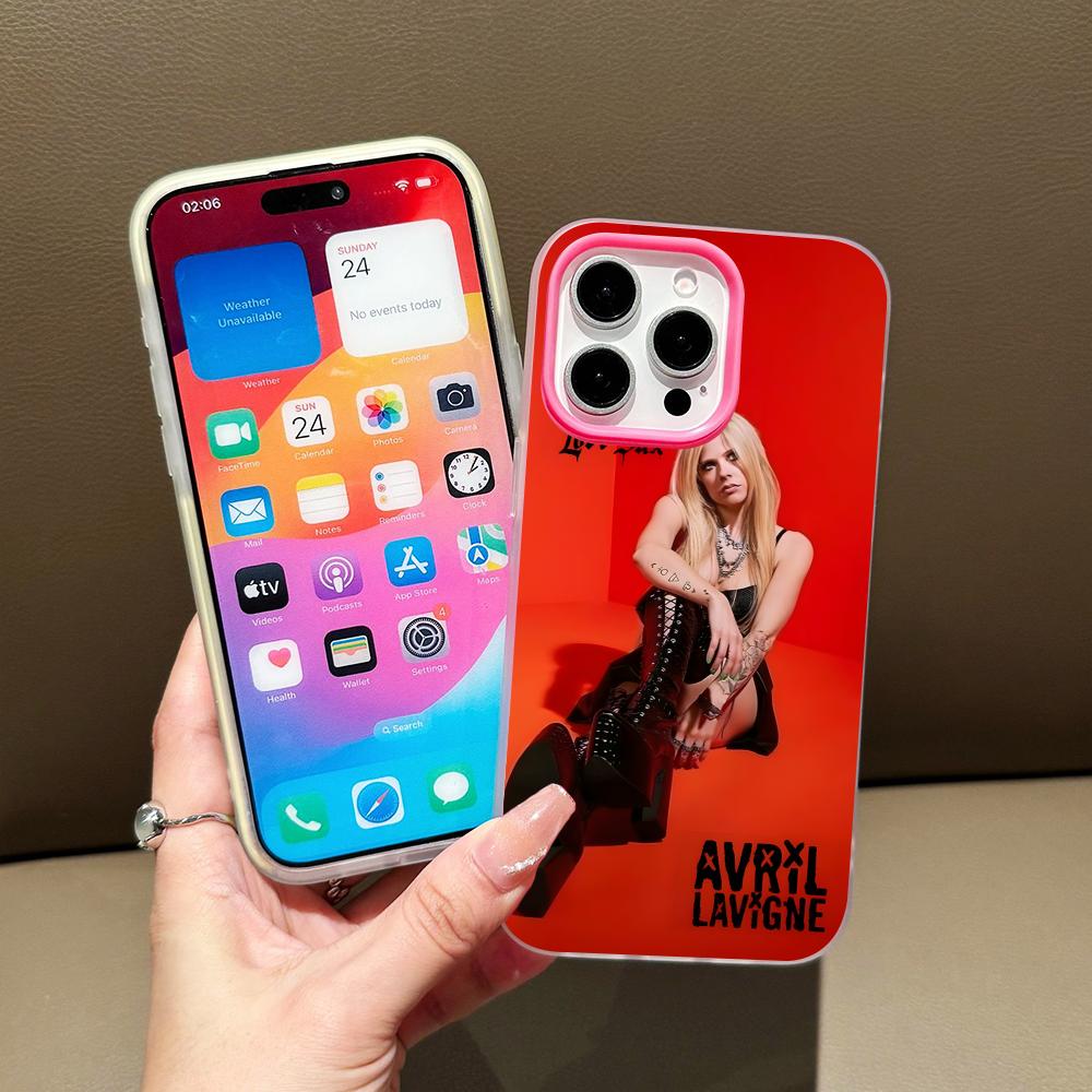 Avril Lavigne Jelly Double Layer Rose Red Mobile Phone Case for iPhone 17 16 15 14 13 12 11 Air Pro Max Plus Protective