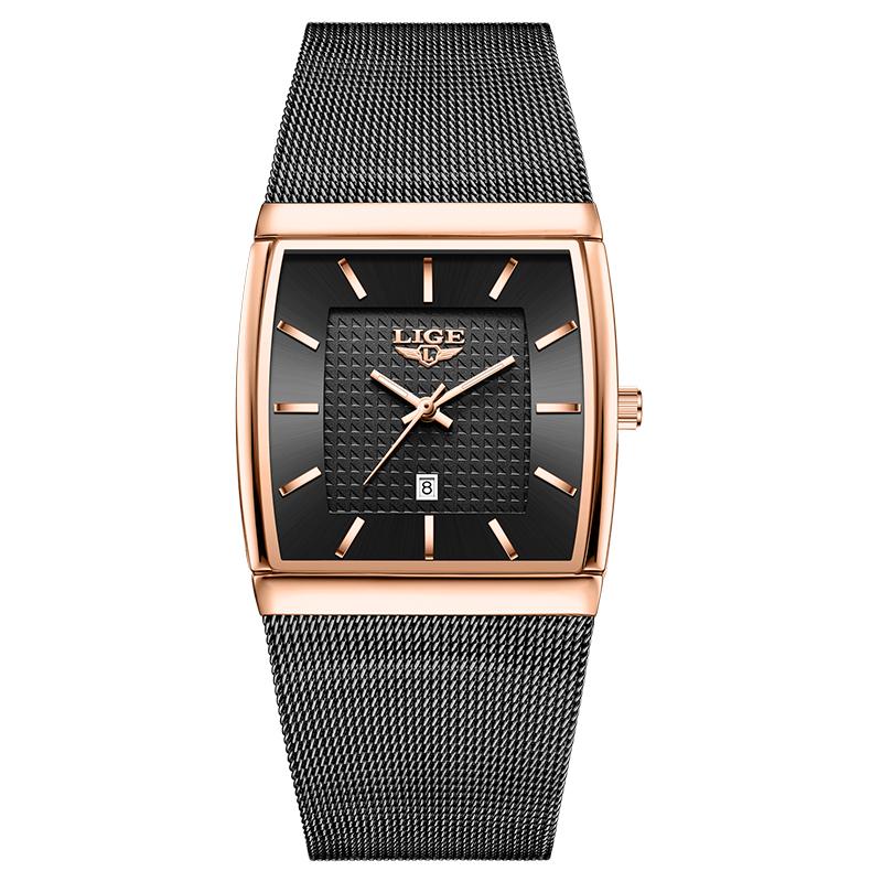 LIGE TOP Damenuhr Elegante Mode Kalenderuhr Damen Wasserdicht Luxus Damen Quarz Armbanduhr Relogio Feminino