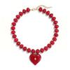 Chunky Beaded Choker, Colorful Acrylic Beads Necklace, Heart Pendant Choker for Women Summer Beach Vacation Jewelry