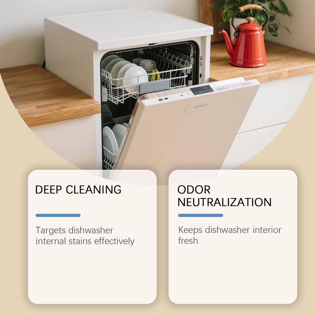 Jakehoe Dishwasher Cleaning Tablets - Daily Oil & Stain Removal, Brightening Formula for Household Dishwashers