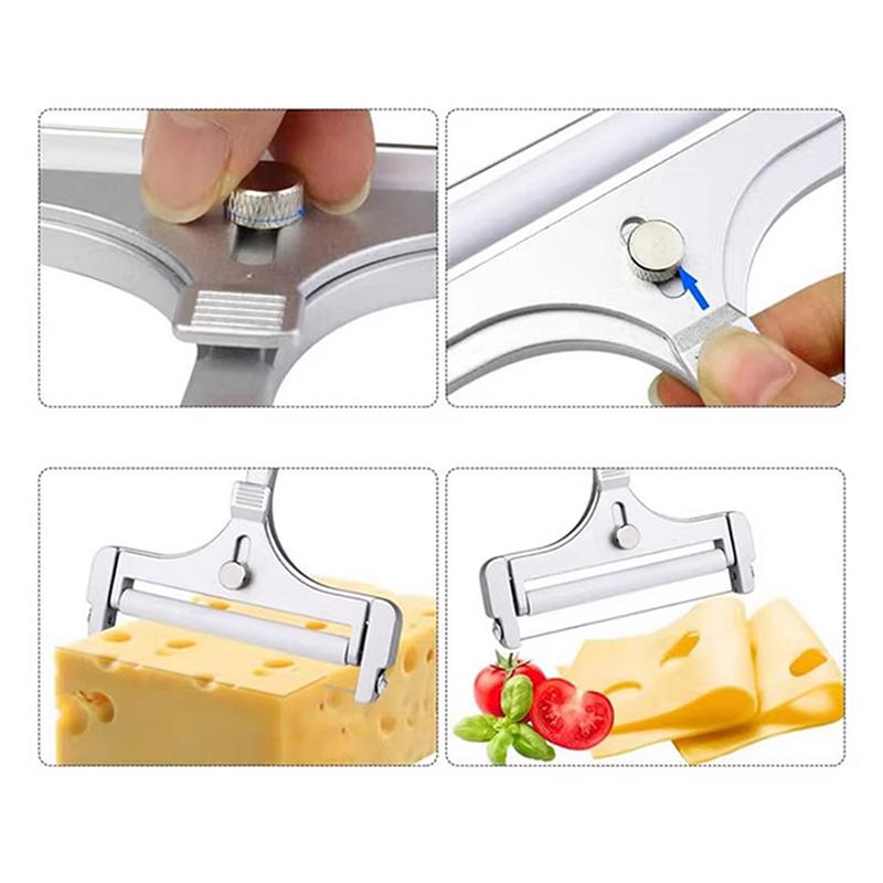 Cheese Slicer Adjustable Thickness Heavy Cheese Cutters With Wires For Soft Semi-Hard Cheese Butter With Cutting Wires