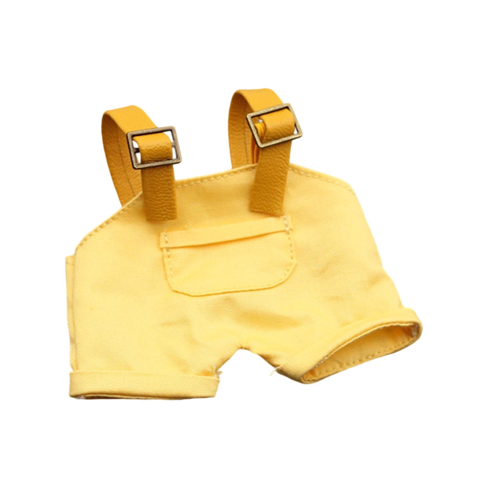 

17Cm Cotton Doll Pocket Overalls For Labubu Figure Doll Plush Doll Soft Fabric Display Dressingup Accessories Outfit жёлтый