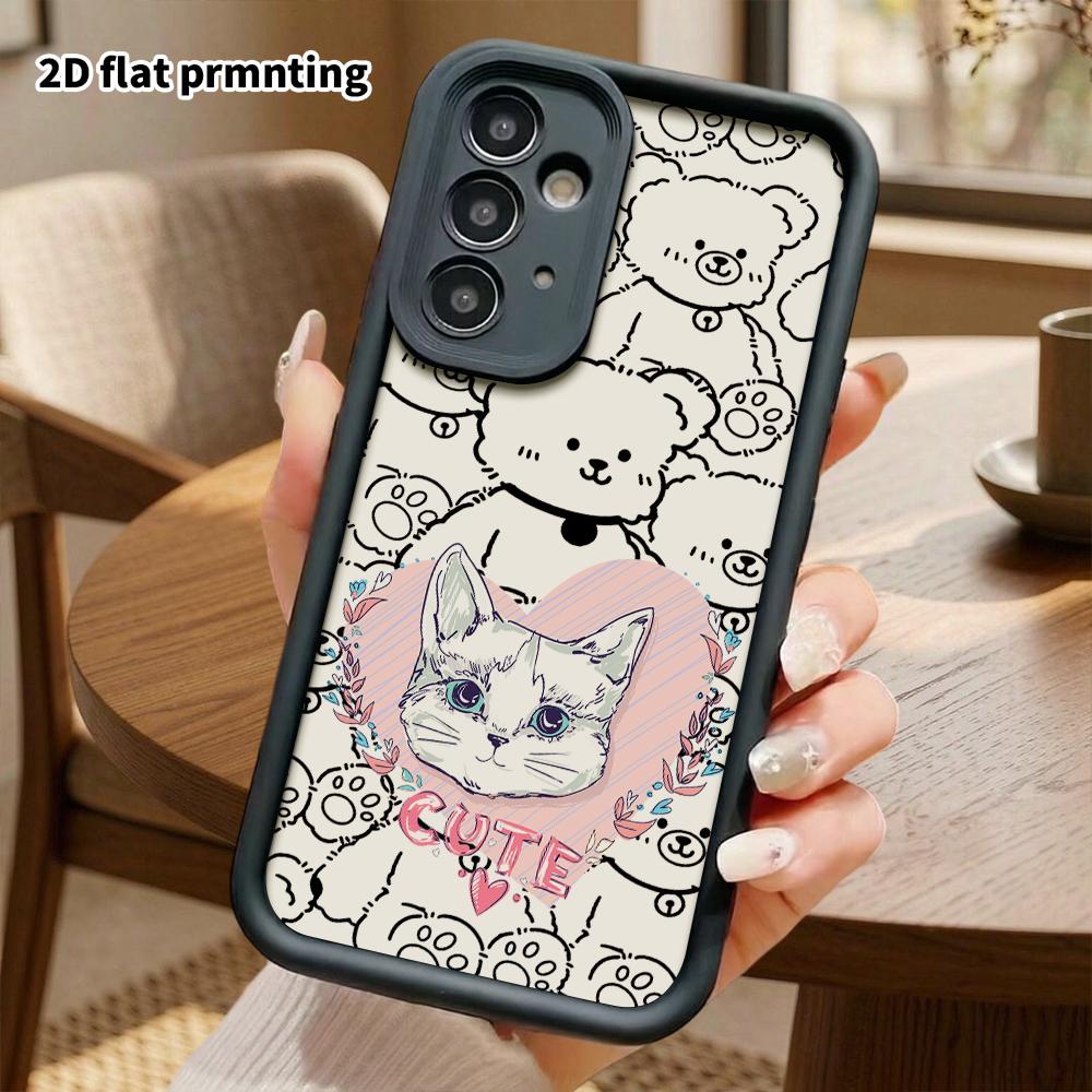 Phone Case: 2D Flat Samsung Galaxy A34 A35 M05 M06 S20 S22 S21 FE Plus 5G Protective Case, Cat, Christmas and Halloween Gifts