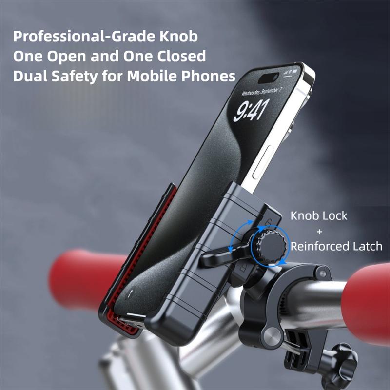 Motorcycle Phone Holder Anti-Vibration Phone Holder 360° Rotation Universal Bike Handlebar Mount for iPhone Samsung