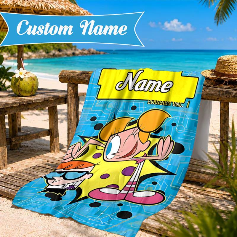 Custom Name Friendship Through Time Beach Towel Microfiber Beach Towel, Lightweight and Quick-Dry, for Summer Travel, Swimming Pool Gift