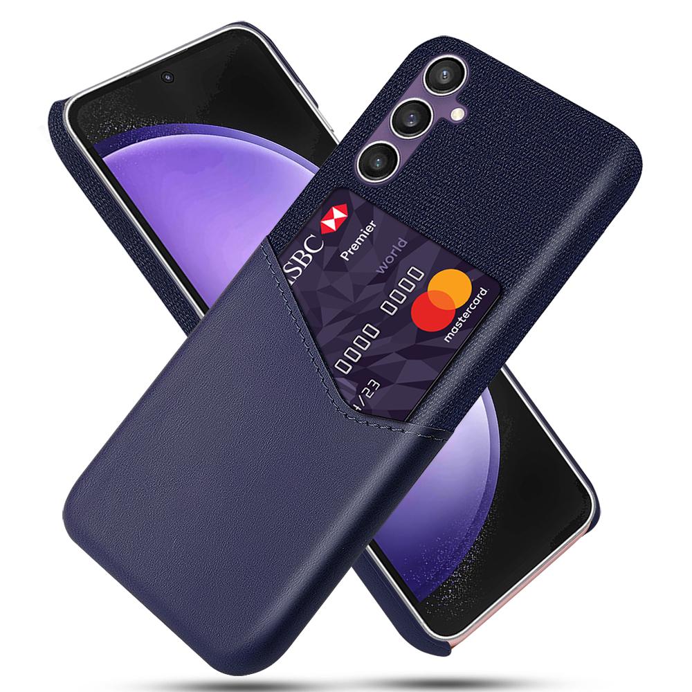 

For Samsung Galaxy S24+ Phone Cover Cloth Texture PU+PC Phone Case Shell Blue
