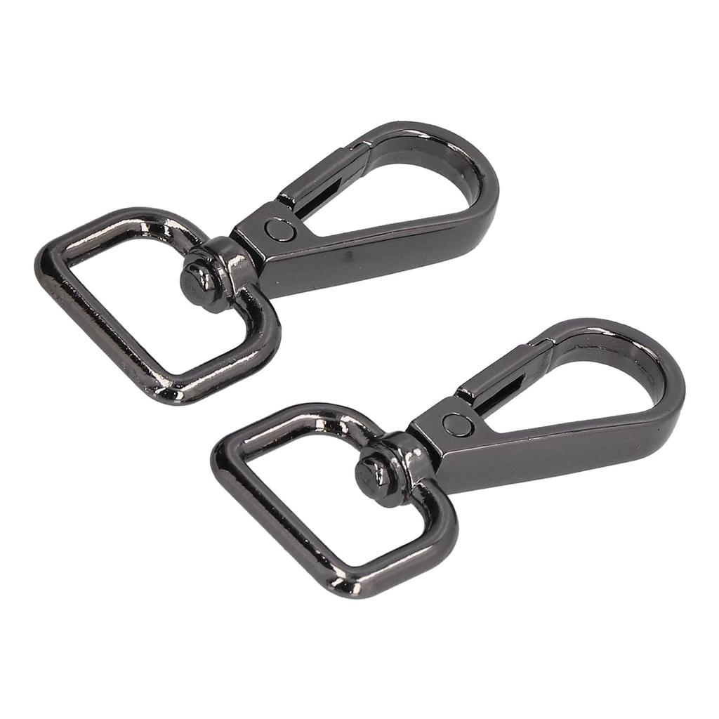 20 stk Hummerklo-låser Roterende D-ring Metall Svart Hummerklemmer for DIY Lommebok Veske Hengekøye