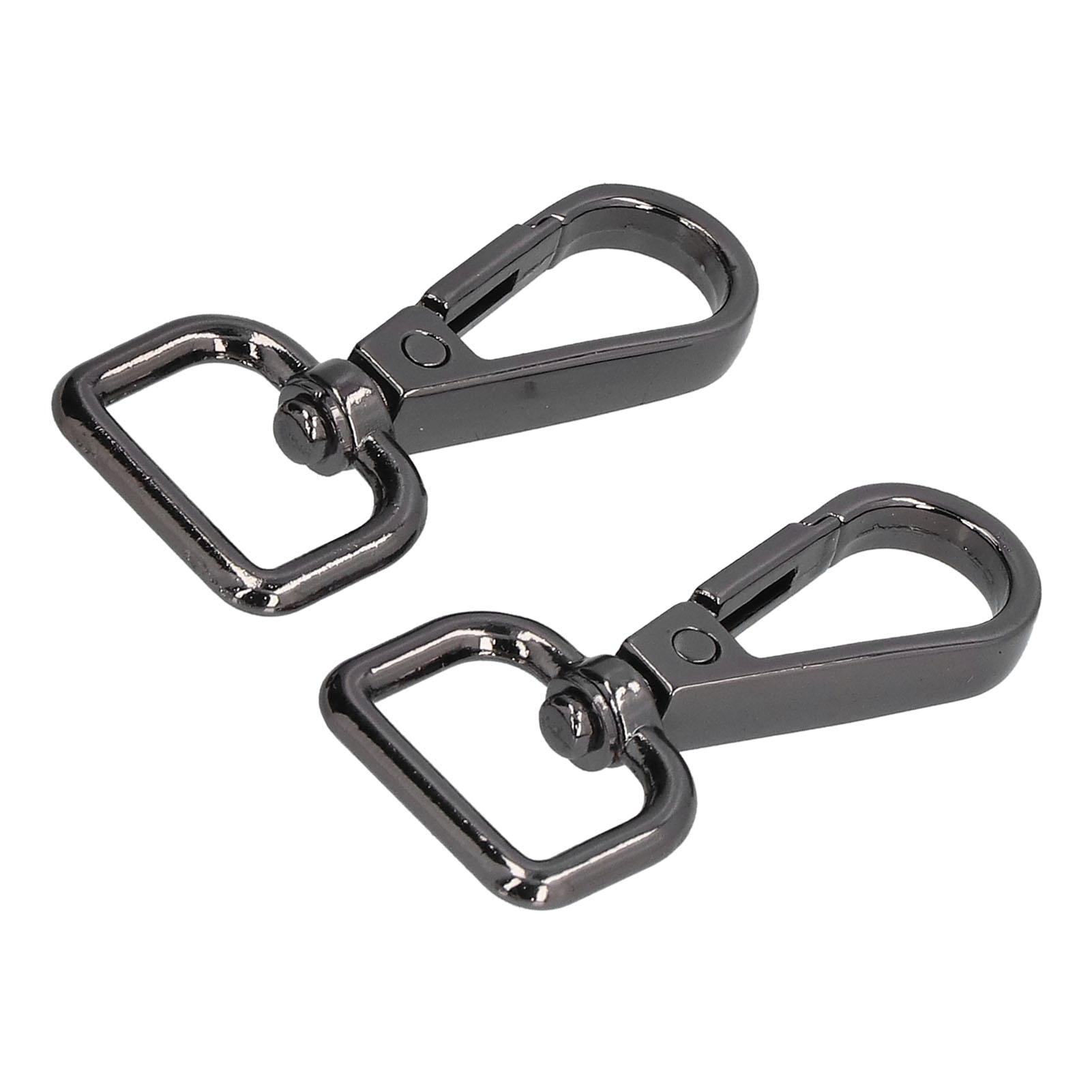

20 шт. Зажимы-лобстеры с вращающимся D-образным кольцом, металлические черные зажимы-лобстеры для гамака-сумки своими руками