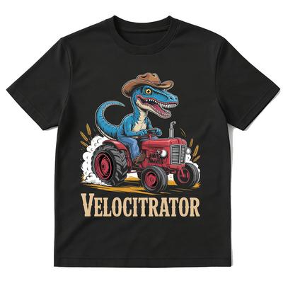 VelociTractor Funny Dinosaur Tractor Graphic Tshirt Unisexs Women Clothing Fashion Harajuku Tshirts Cotton Short Sleeve T Shirts