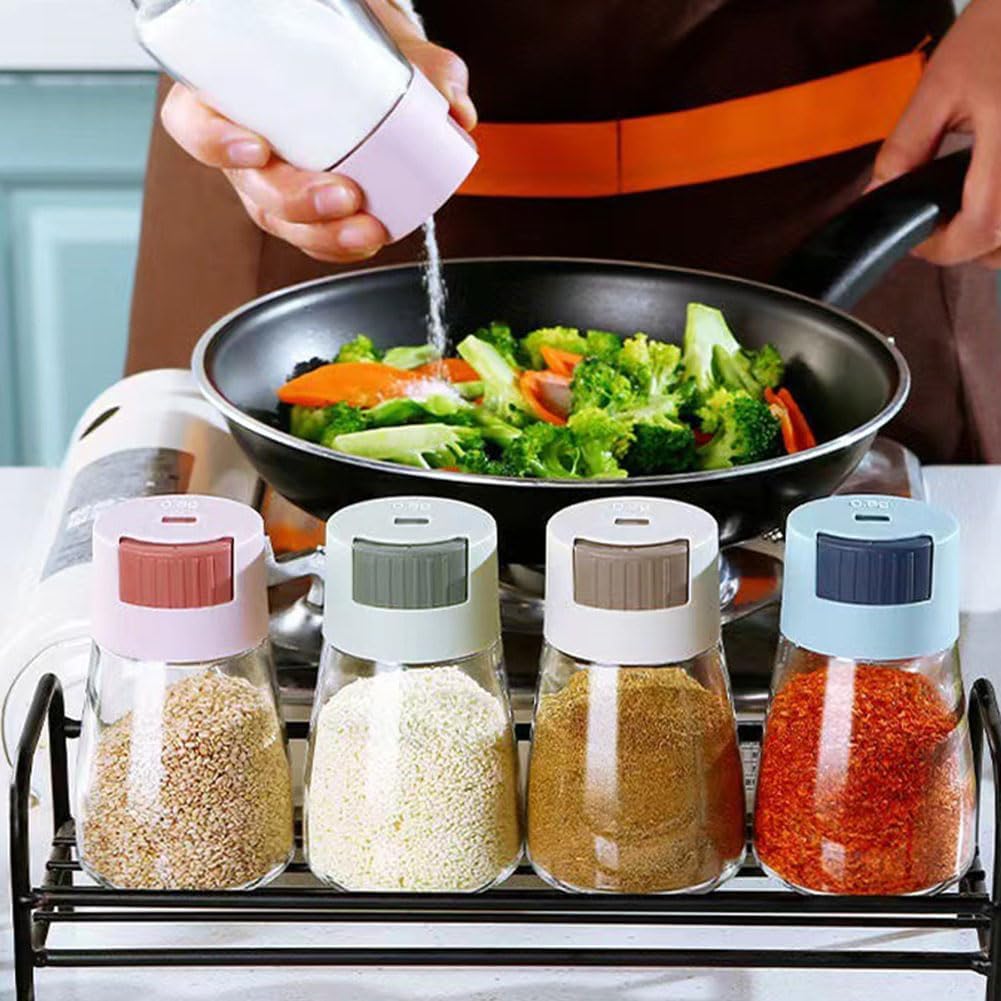 Kitchen Quantitative Salt Shaker Metering Seasoning Bottle Spice Pepper Sugar Dispenser Can Condiment Storage Jar Containers
