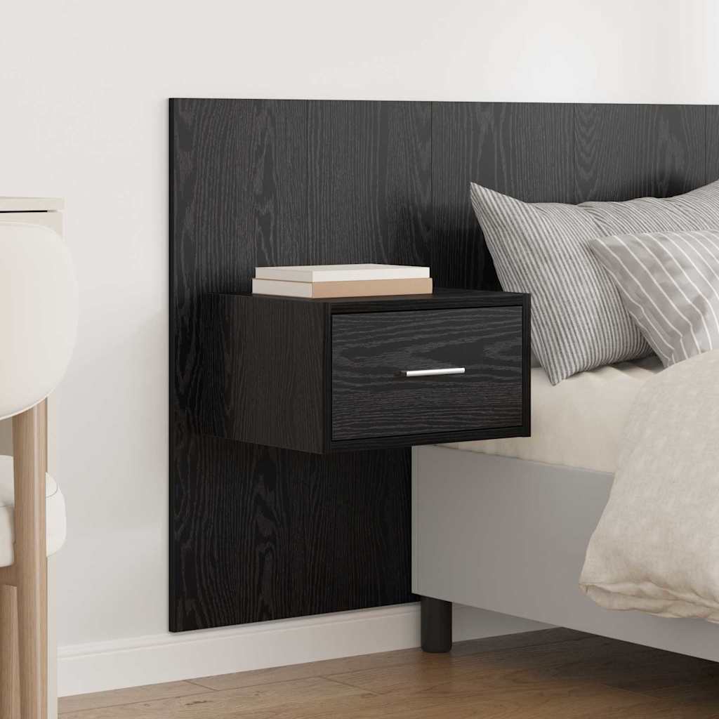 Headboard with Cabinets 3 Pcs Black Oak Effect Particleboard