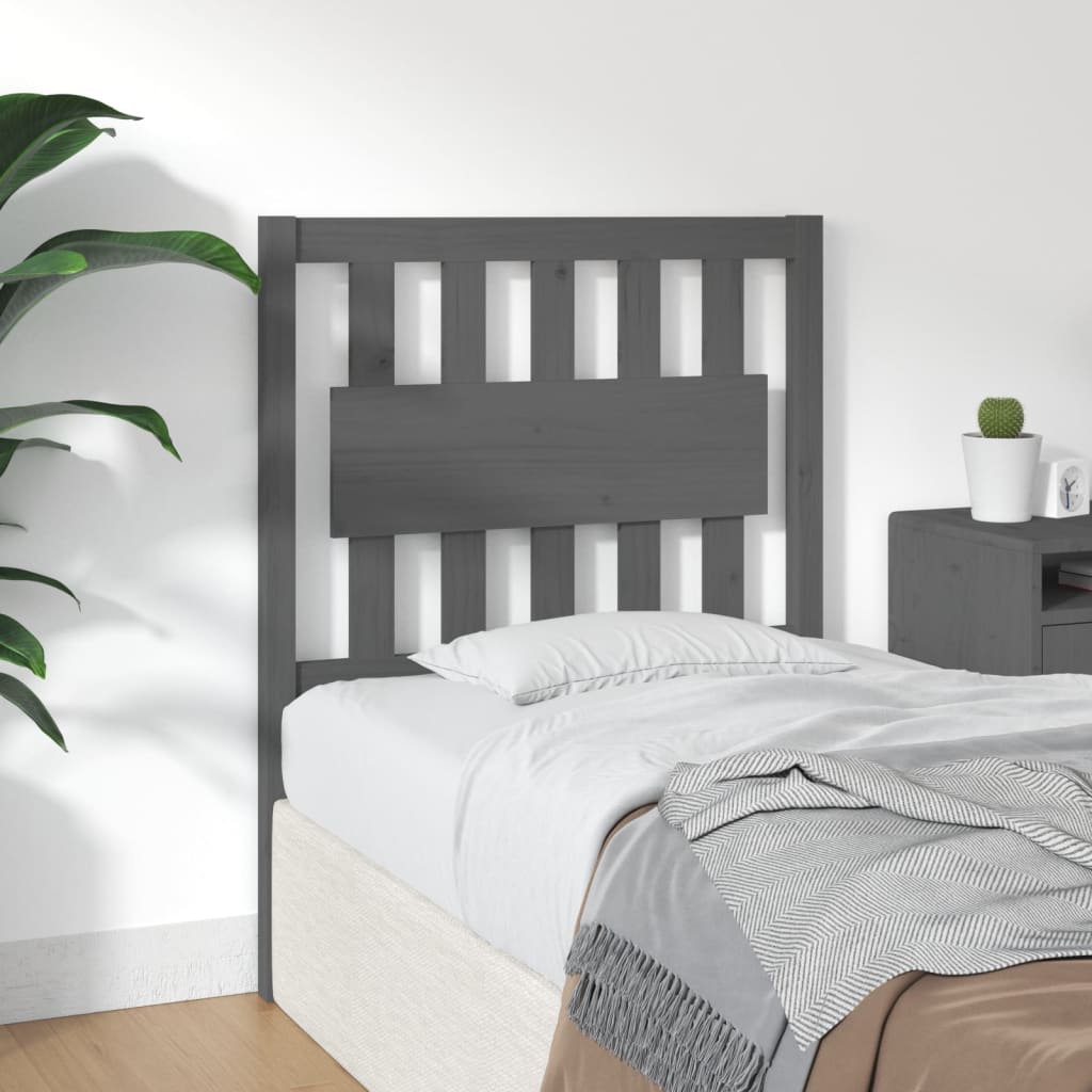 Headboard Gray 80.5x4x100 cm Solid Pine Wood