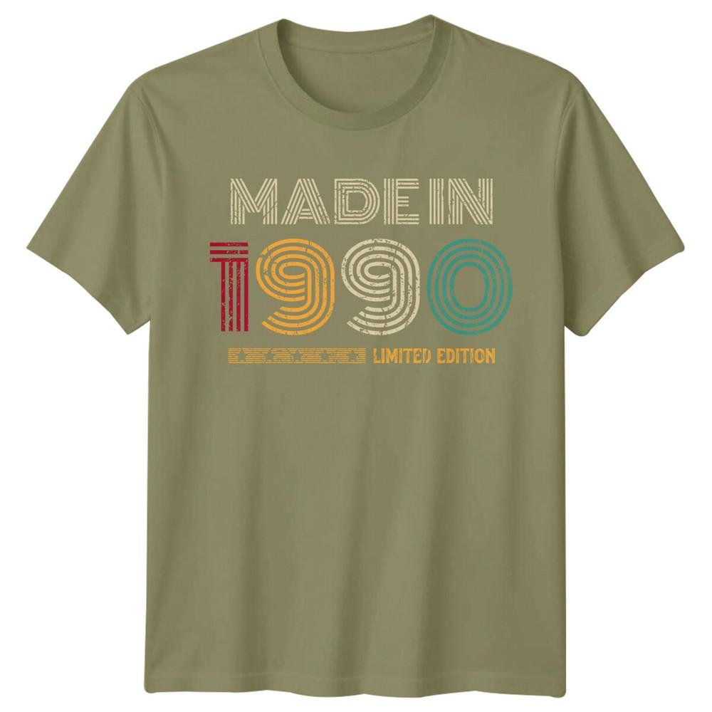 Made In 1990 Unisexs T Shirt 36th Birthday Gift Vintage All Original Parts