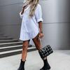 TIFICY Women's Fashion Casual Spring Fall Solid Color Print Long Sleeve POLO Neck Blouses & Shirts
