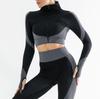 2021 Women's High Waist Butt-Lifting Bubble Sport Zipper Yoga Suit
