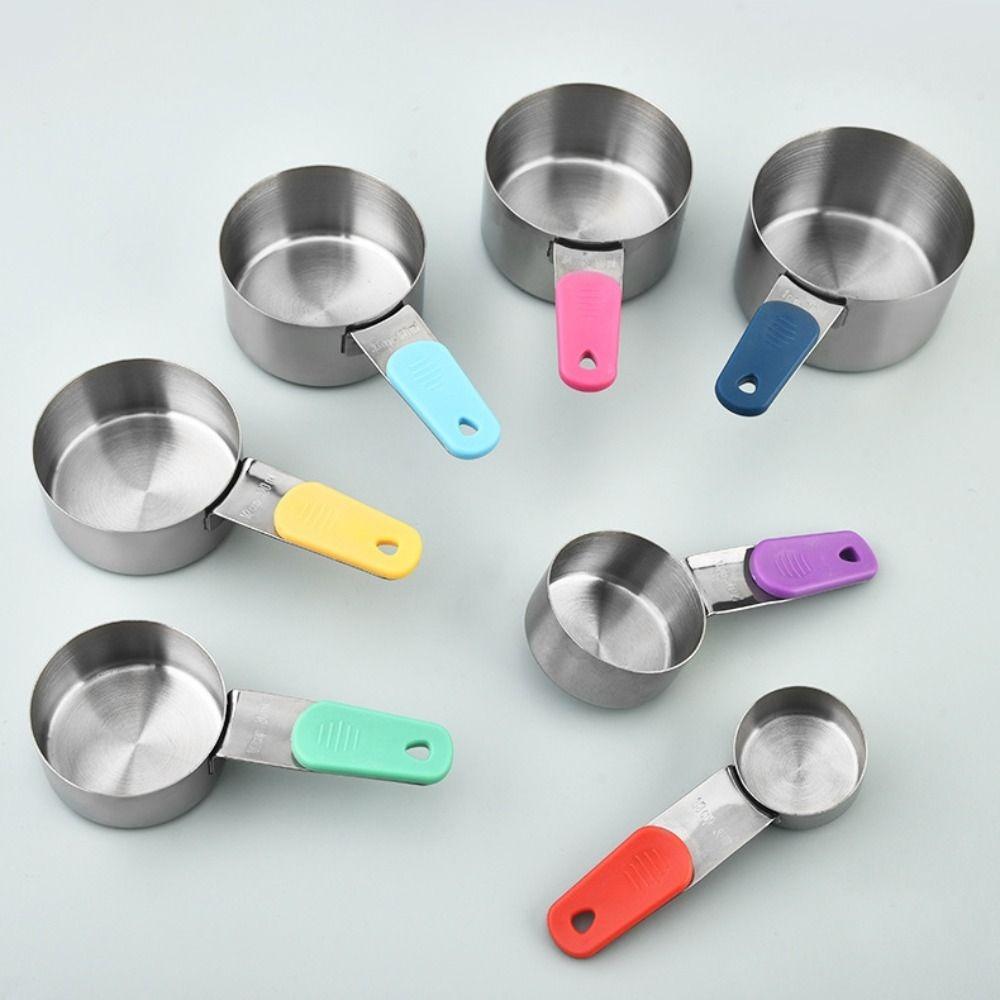 7 Piece/Set with Scale Stainless Steel Measuring Spoon Magnetic Handle Teaspoon Coffee Scoop  Grain