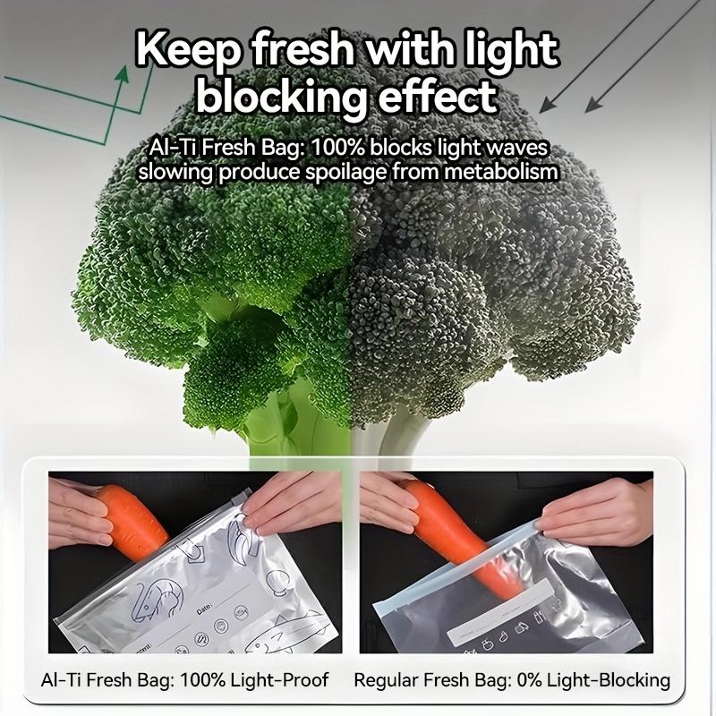 Aluminum Foil Refrigerator Storage Bags Reusable Perfect for Kitchen Organization In The Refrigerator  Zipper Fresh-Keeping Bags