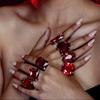 7PCS Rhinestone Crystal Square Rhinestone Ring Large Size Large Crystal Ring