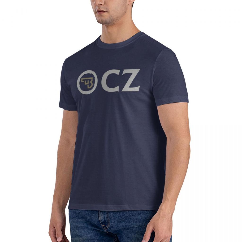 CZ Pistol T Shirts for Men Cotton Novelty T-Shirts Round Collar Smith Cool Wesson Tees Short Sleeve Tops Summer