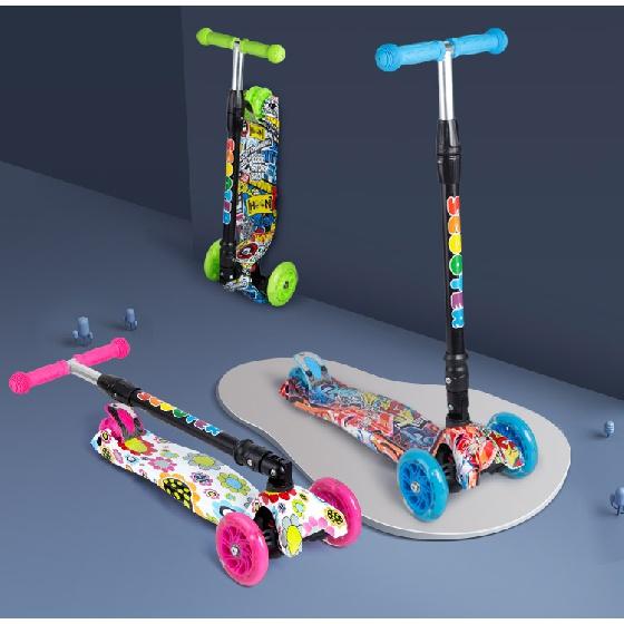 

Новинка 2020 года, 4 PU светодиодных колеса, игрушечный самокат для девочек, регулируемая детская нога