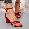 Fashion High Heels Fashion Going Out Temperament Summer New Delicate Cross Thin Strap Non-slip Wear-resistant Sandals
