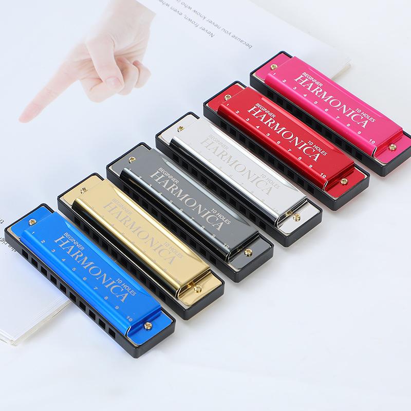1PC Professional 10 Hole 20 Tone Harmonica Color C Tone Harmonicas With Case For Beginners Harmonica Christmas Gift