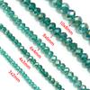 1 Strand 3 4 6 8 10mm Faceted Crystal Beads Peacock Green Rondelle Flat Glass Loose Spacer Beads For Jewelry Making DIY Necklace