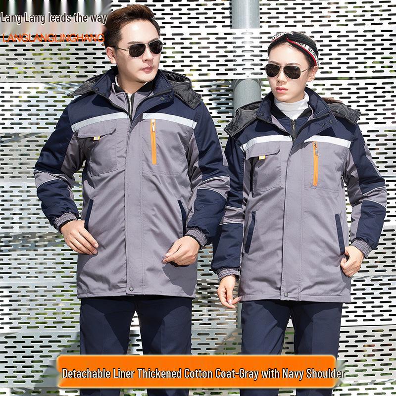 Winter Workwear Cotton Padded Jacket: Cold-Proof, Reflective, Warm Protection for Freezer Storage