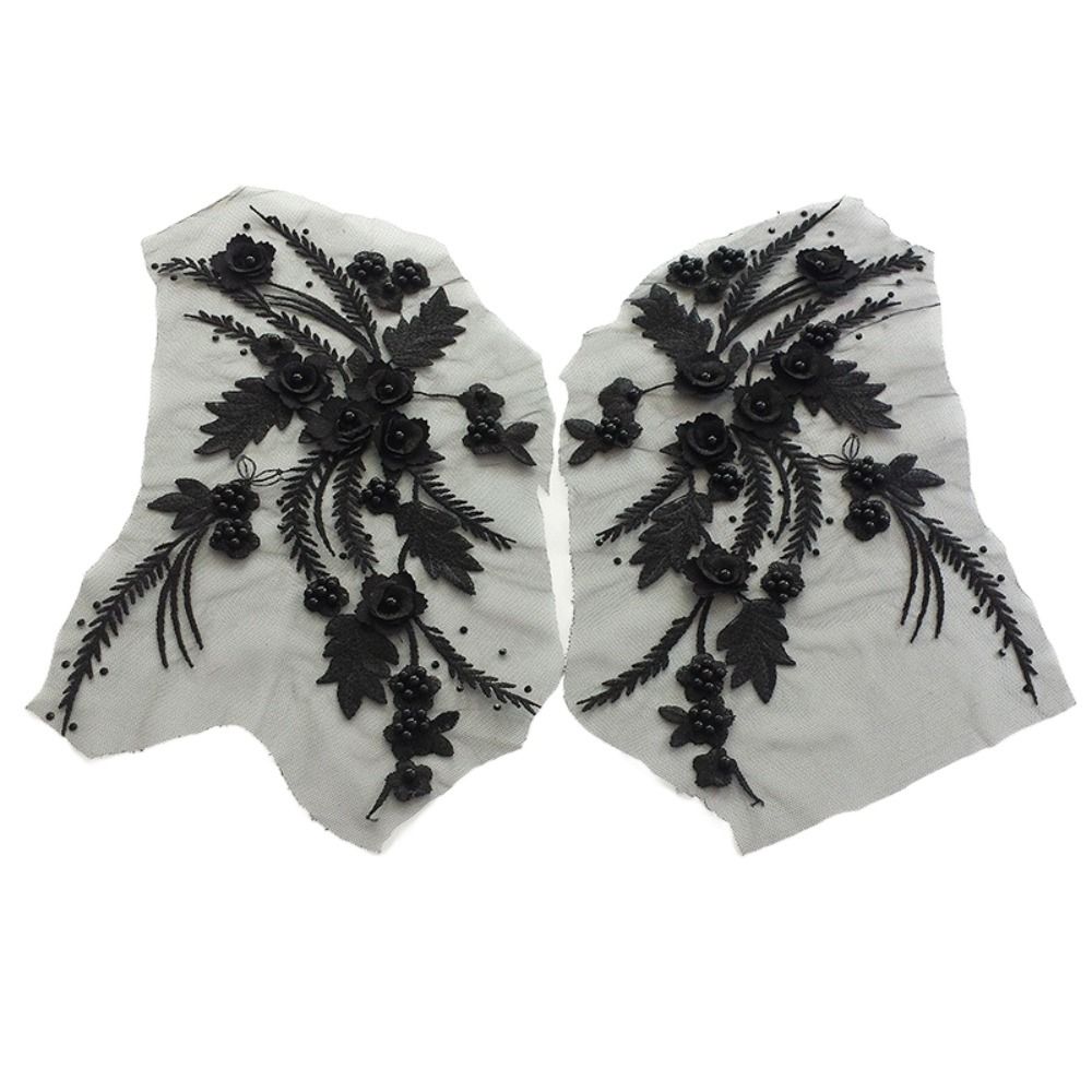 Fashion Elegant Sequin Embroidery Sequined Embroidery Patches DIY White Black Embroidered Floral Patches Sequins Patches Dresses