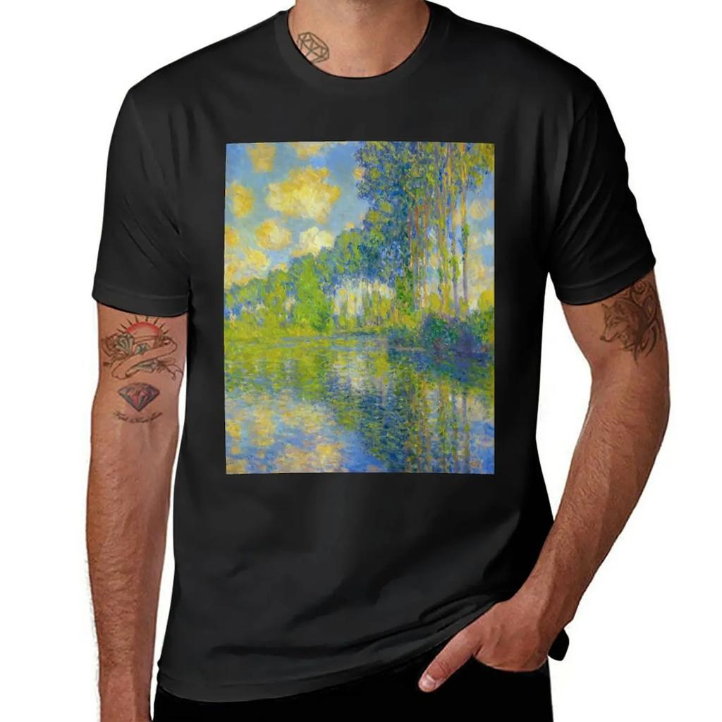Claude Monet Impressionist Landscape Oil Painting T-Shirt sublime anime clothes T-shirts for men cotton