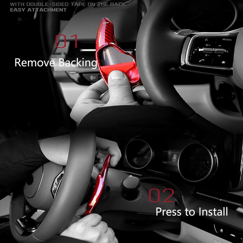 For Hyundai Tucson NX4 2025 2026 Black Red Real Carbon Fiber Steering Wheel Shift Paddle Shifter Extension Accessories