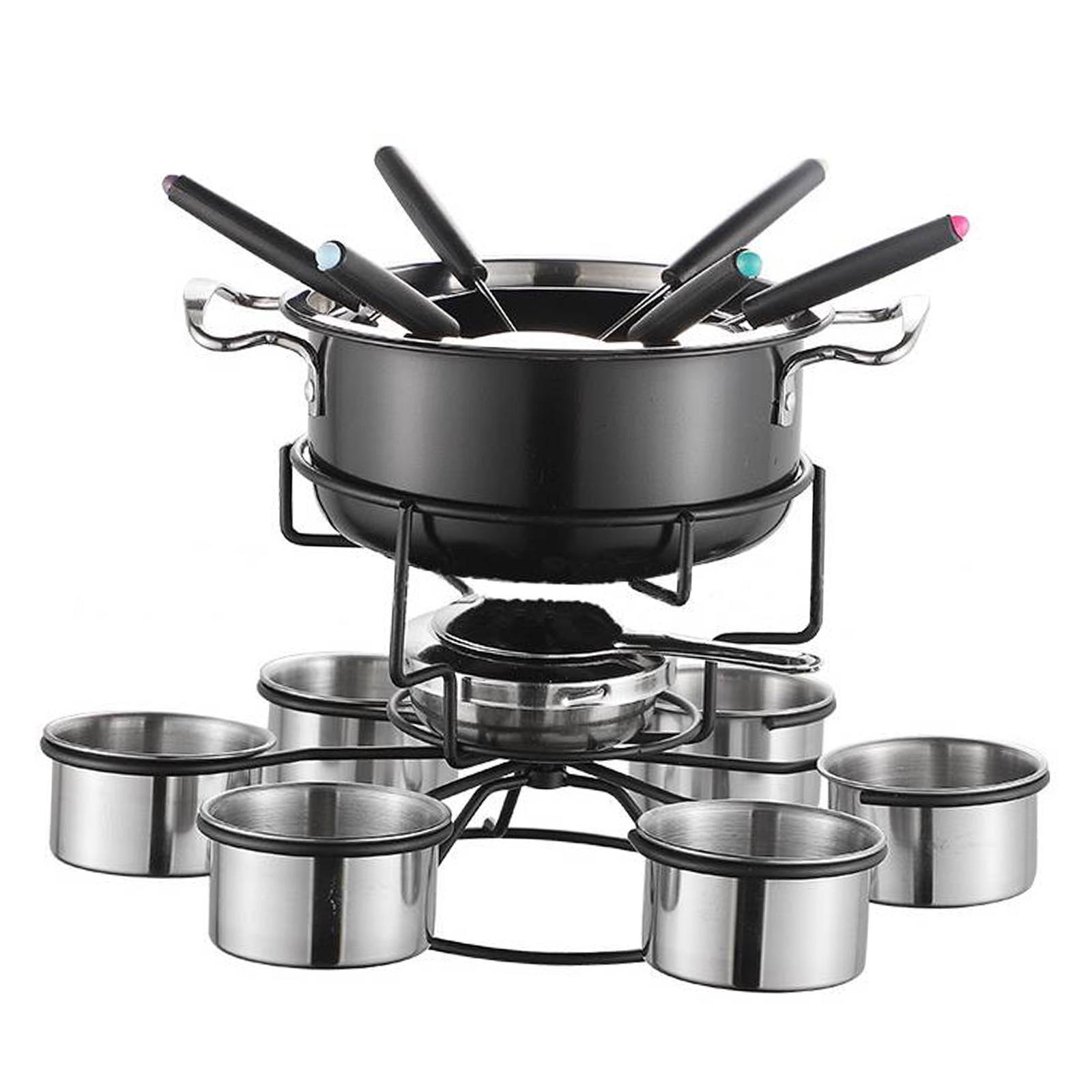 

Fondue Pot Set Stainless Steel Lightweight Sturdy Multipurpoise Stable Home Portable for Party Picnic Wedding Camping Outside