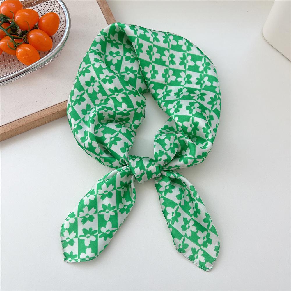 70*70cm New Luxury Square Scarf Silk Scarves Women Neck Hair Tie Band Hijab Kerchief Head Headband Smooth Bandana Female Foulard