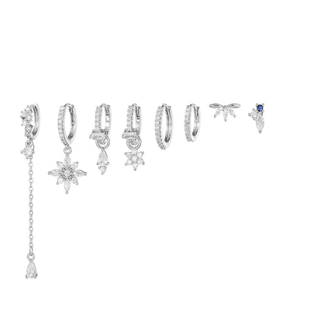 

Новый дизайн, серьги-кольца из нержавеющей стали с каплями воды для женщин, кубические циркониевые цветы, круглые серьги для хряща, ювелирные изделия для пирсинга