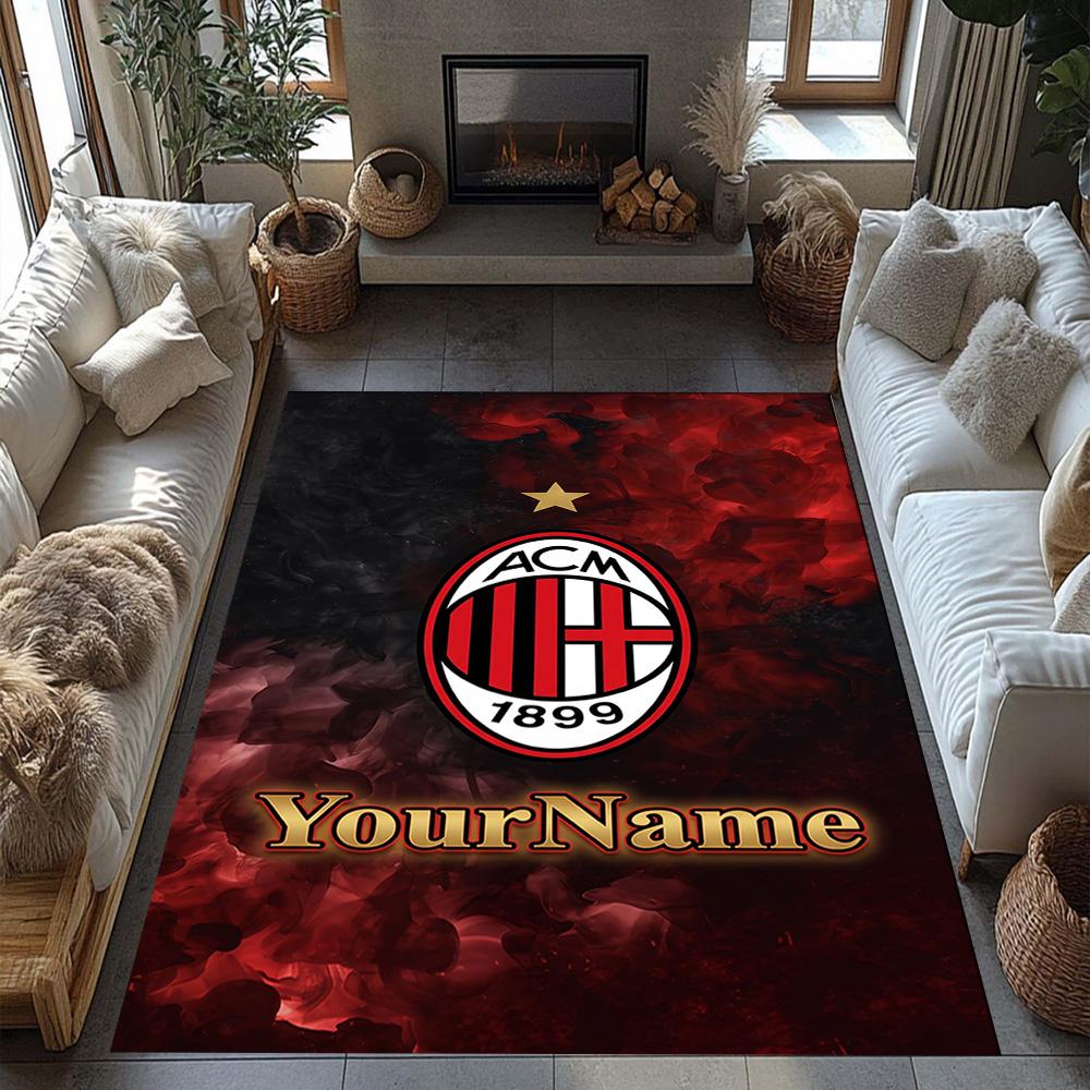Ac Milan Customizable Name Area Rug Design for Kitchen Outdoor Foyer Balcony Antislip Carpet Anime Office Decor
