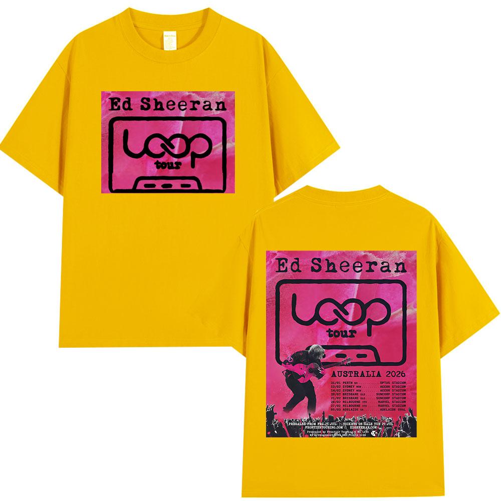 2025 Ed Sheeran Loop Tour Australia 2026 Tour Tshirts Fans Gifts Unisexs Women Fashion Hip Hop Tshirt Casual Cotton Oversized T S