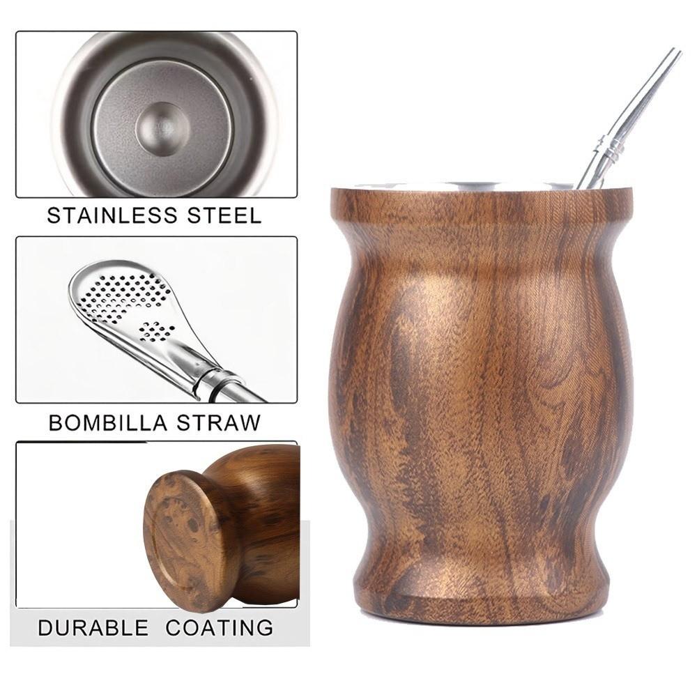 230 ML Yerba Mate Cup Double Wall Straw Cup Fashion Tea Cup Set  Coffee Drinking