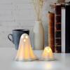 2Pcs LED Lighted Ceramics Specters Ghostly Figurine Sculpture Creative Table Centerpieces Glowing Lamp Halloween Decors
