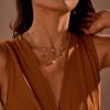 GEMCHIC Women's Stainless Steel Zircon Inlaid Chain Necklace Design Sense Versatile Collarbone Chain Ins Jewelry