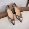 Ethnic style single shoes women's summer 2025 new rhinestone metal printing shallow mouth pointed flat bottom large size women's shoes 41-43